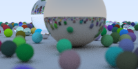 A raytraced scene